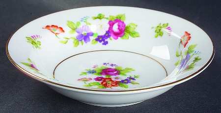 Dresden Rose Rim Fruit/Dessert (Sauce) Bowl