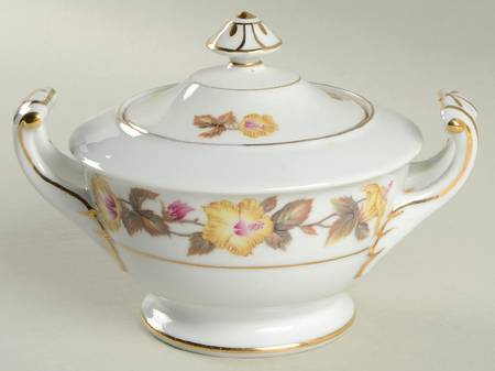 Hibiscus Sugar Bowl & Lid