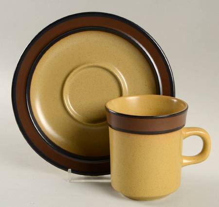 Desert Sand Flat Cup & Saucer Set