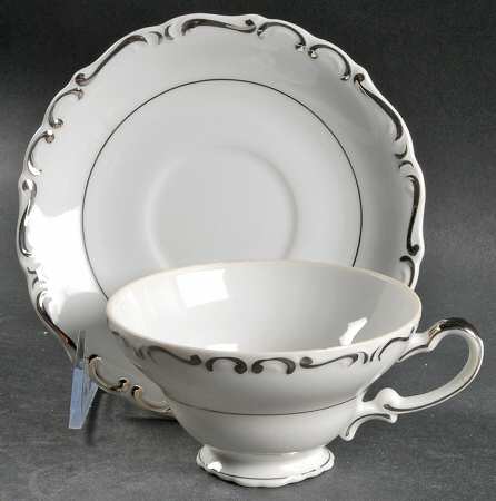 Heirloom Footed Cup & Saucer Set by Modern China & Table Institute