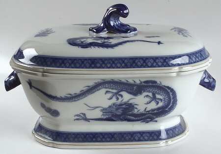 Blue Dragon (Brown Trim) Tureen &  Lid