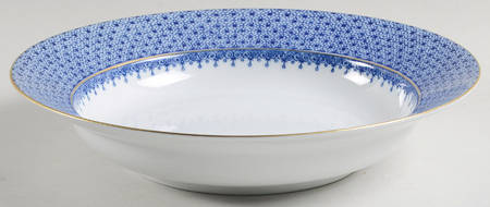 Blue Lace Large Rim Soup Bowl