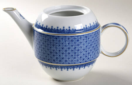 Blue Lace Tea for Two Teapot No Lid