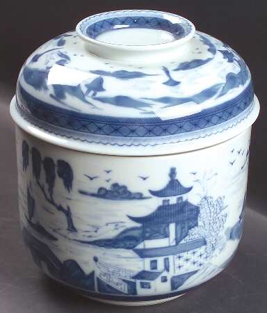 Canton Large Temple Jar & Lid