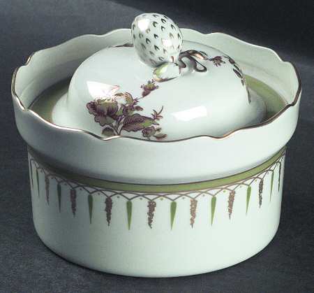 Ching Dynasty Roses Butter Tub & Lid