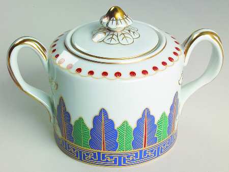 Charleston Feather Sugar Bowl & Lid