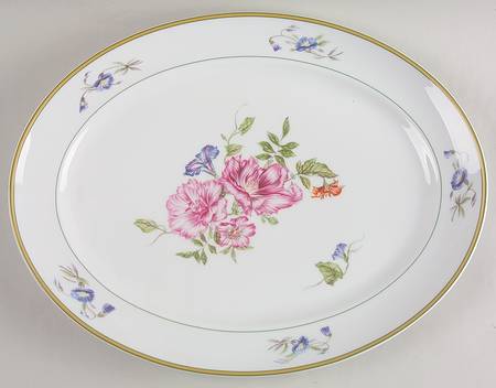 Charleston Flowers 14" Oval Serving Platter