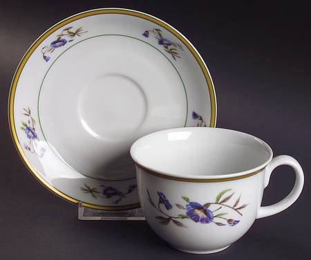 Charleston Flowers Flat Cup & Saucer Set