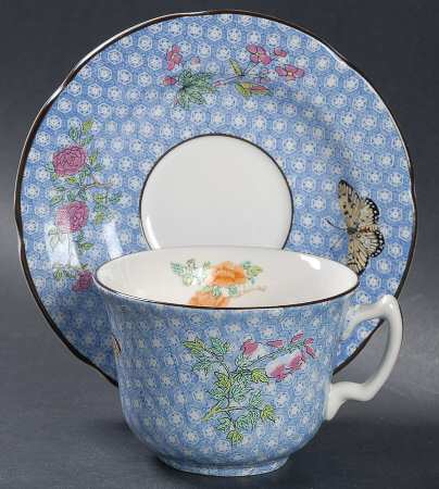 Cornelia Blue Flat Cup & Saucer Set