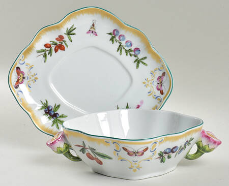 Duke of Gloucester Flat Cream Soup Bowl & Saucer Set