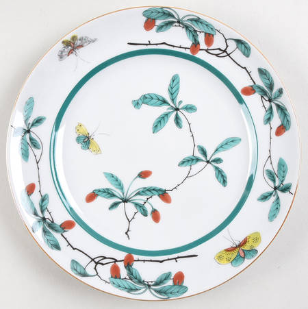 Famille Verte (Green Background) Salad/Dessert Plate