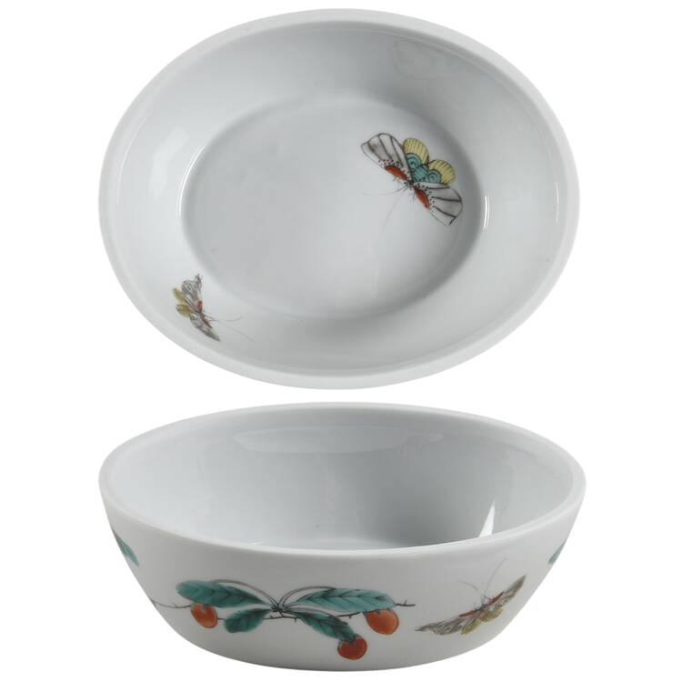 Famille Verte (Green Background) Oval Box No Lid