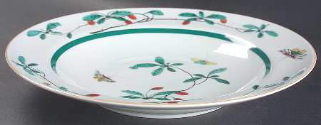 Famille Verte (Green Background) Large Rim Soup Bowl