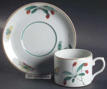 Famille Verte (Green Background) Flat Cup & Saucer Set