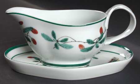 Famille Verte (Green Background) Gravy Boat & Underplate