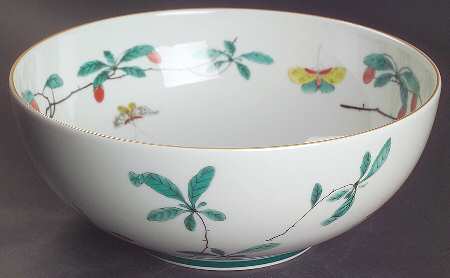 Famille Verte (Green Background) 8" Round Vegetable Bowl