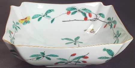 Famille Verte (Green Background) 8" Square Vegetable Bowl