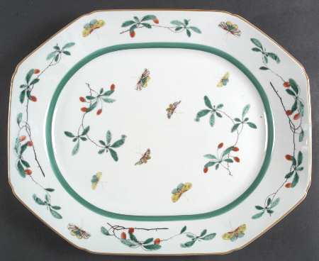 Famille Verte (Green Background) 17" Octagonal Serving Platter
