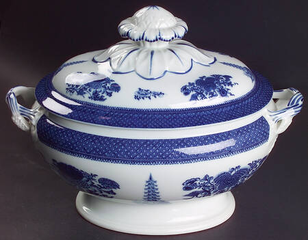 Fitzhugh Blue Oval Tureen & Lid