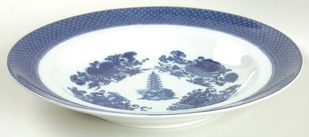 Fitzhugh Blue Large Rim Soup Bowl