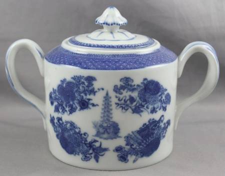 Fitzhugh Blue Sugar Bowl & Lid