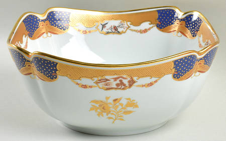 Golden Butterfly 10" Square Vegetable Bowl