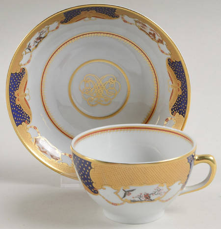 Golden Butterfly Flat Cup & Saucer Set
