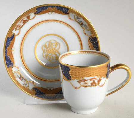 Golden Butterfly Flat Demitasse Cup & Saucer Set