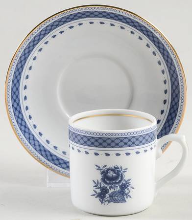 Indigo Flat Demitasse Cup & Saucer Set