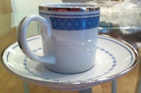 Indigo Flat Cup & Saucer Set