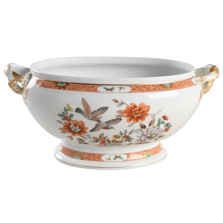 Magnolia & Birds Oval Tureen No Lid