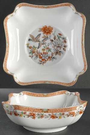Magnolia & Birds 8" Square Vegetable Bowl