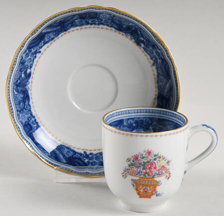 Mandarin Bouquet Flat Demitasse Cup & Saucer Set