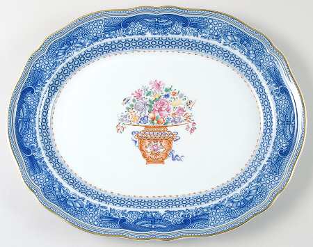 Mandarin Bouquet 14" Oval Serving Platter