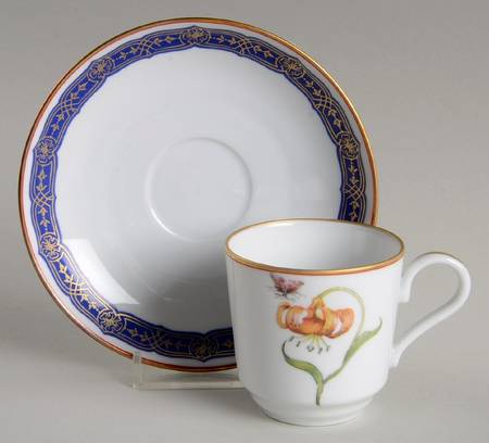 Merian Flat Demitasse Cup & Saucer Set