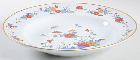 Rock Garden (Pale Blue) Large Rim Soup Bowl