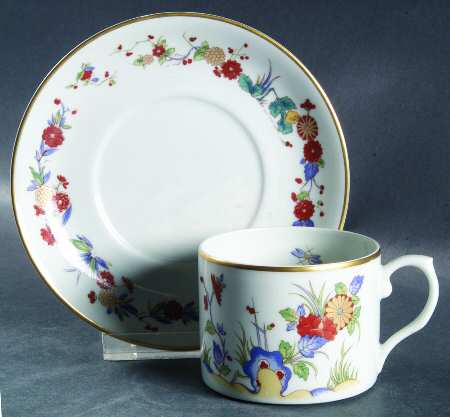 Rock Garden (Pale Blue) Flat Cup & Saucer Set