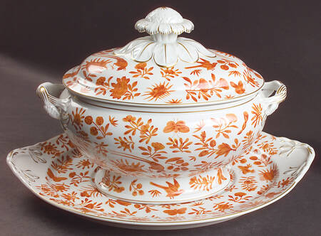 Sacred Butterfly (No Gold Accents) Oval Tureen & Lid with Underplate
