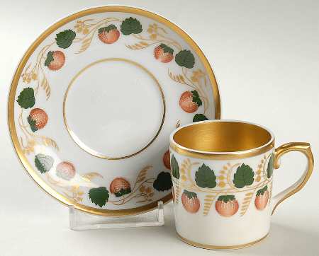 Strawberry Vine Flat Demitasse Cup & Saucer Set