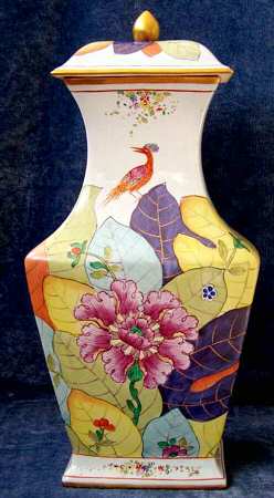 Tobacco Leaf Covered Vase