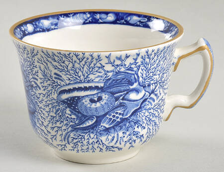 Torquay Blue (Yellow Trim) Flat Cup