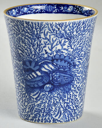 Torquay Blue (Yellow Trim) 8 Oz China Juice Tumbler