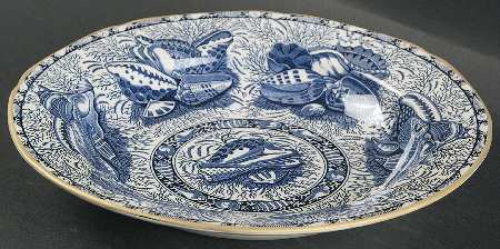 Torquay Blue (Yellow Trim) Rim Soup Bowl