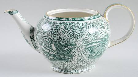 Torquay Green (Yellow Trim) Teapot No Lid