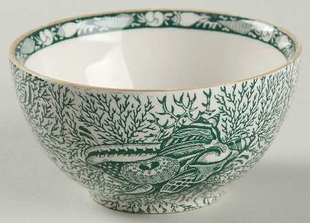 Torquay Green (Yellow Trim) Open Sugar Bowl