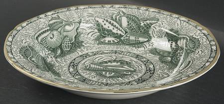 Torquay Green (Yellow Trim) Rim Soup Bowl
