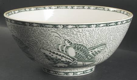 Torquay Green (Yellow Trim) 10" Large Salad Serving Bowl
