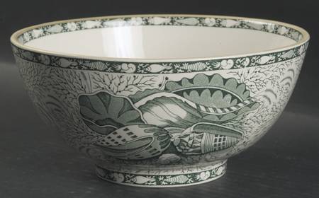 Torquay Green (Yellow Trim) 7" Round Vegetable Bowl