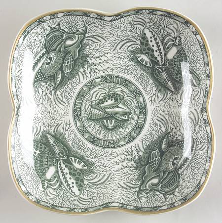 Torquay Green (Yellow Trim) 7" Clover Dish