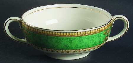 Savoy Green Flat Cream Soup Bowl by Morley Fox & Company